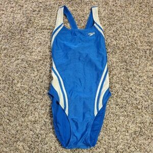Speedo Vibrant Blue and White Swimsuit